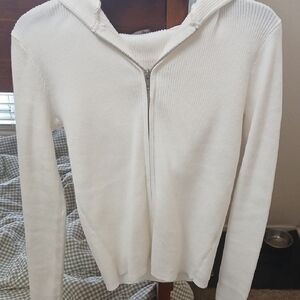 Brandy Melville Cream Hooded Cardigan
